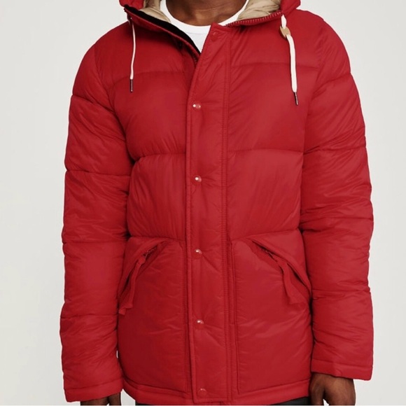 Abercrombie and Fitch Red Puffer Jacket - Picture 2 of 9